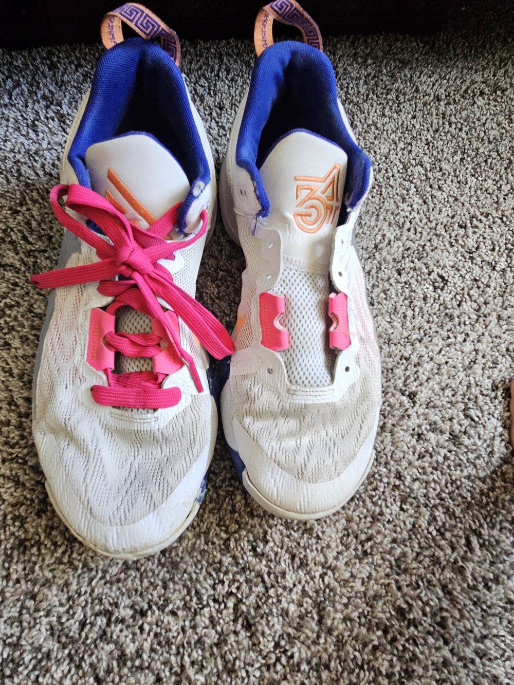 Womens Nike White Athletic Sneakers with Pink Accents